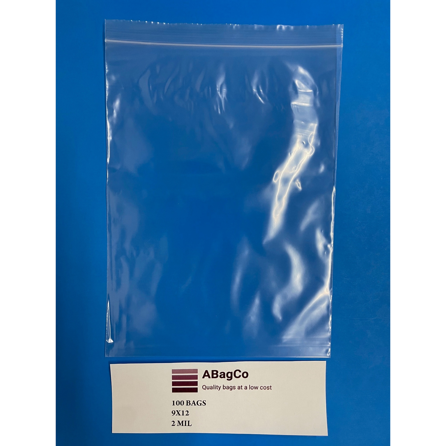 9X12 2 mil Clear Reclosable Zipper Plastic Bag