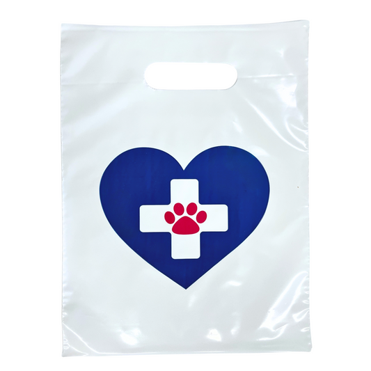 Heart / Paw Veterinary Giveaway Bag, 9X12, 100 Bags