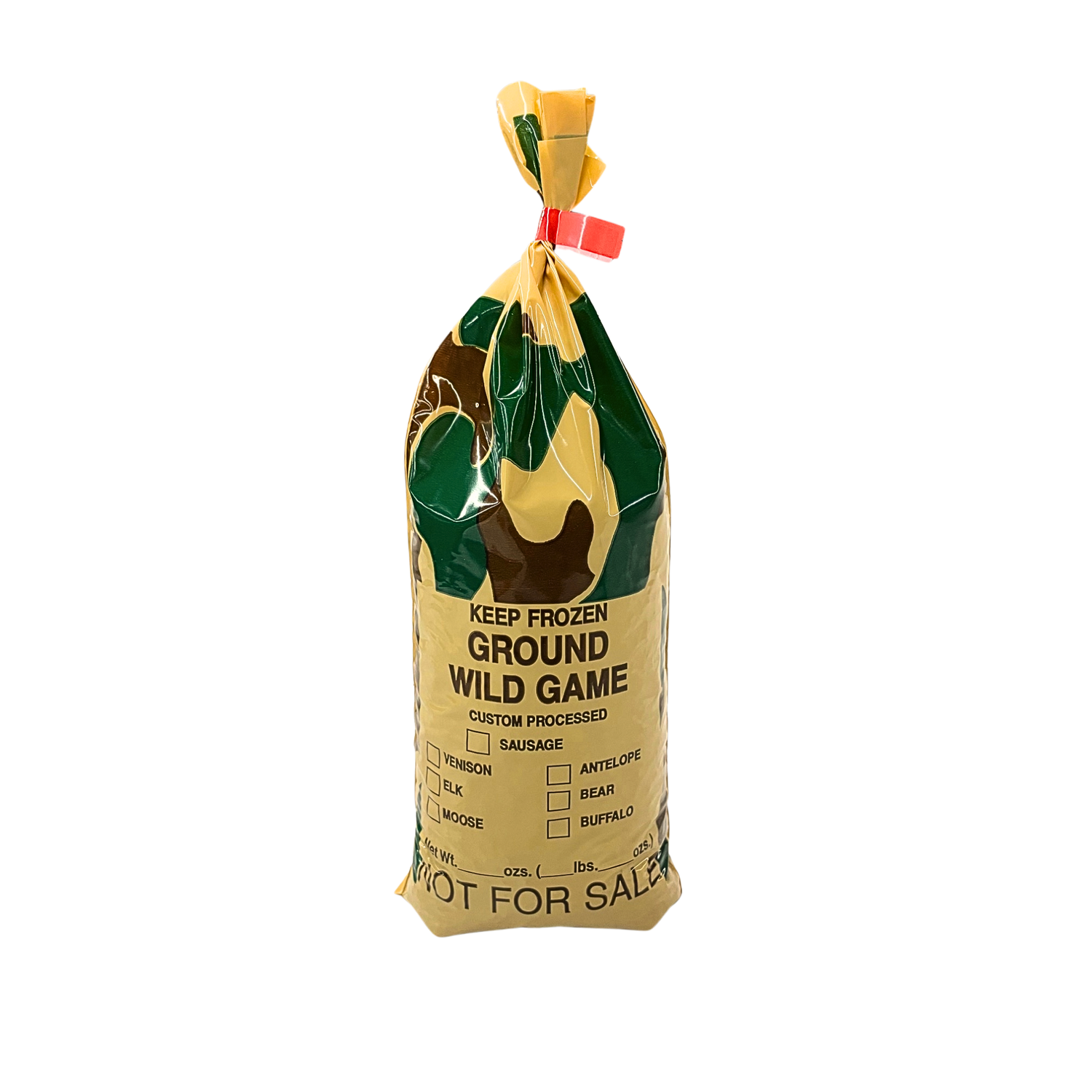 1 lb Ground Meat Bag, Camo Print Wild Game NFS, 100 Bags - ABagCo