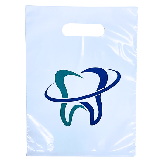 2 COLOR TOOTH DENTAL SUPPLY BAG, 9X12, 100 BAGS