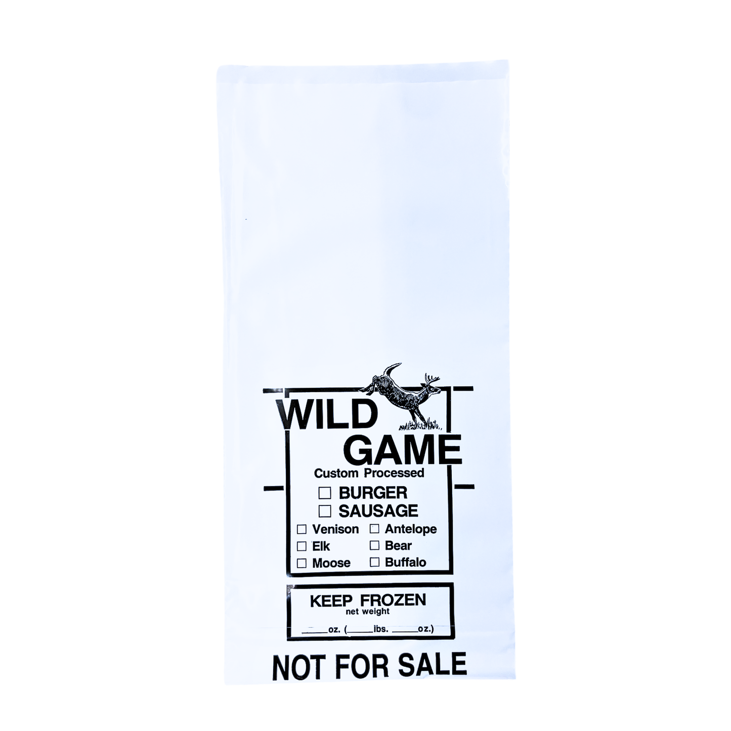 2 LB GROUND MEAT BAG, WILD GAME Not For Sale, 1000 BAGS