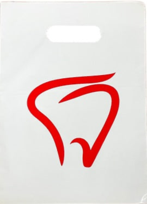 9X12  DENTAL SUPPLY BAG APPLE TOOTH - 100 bags