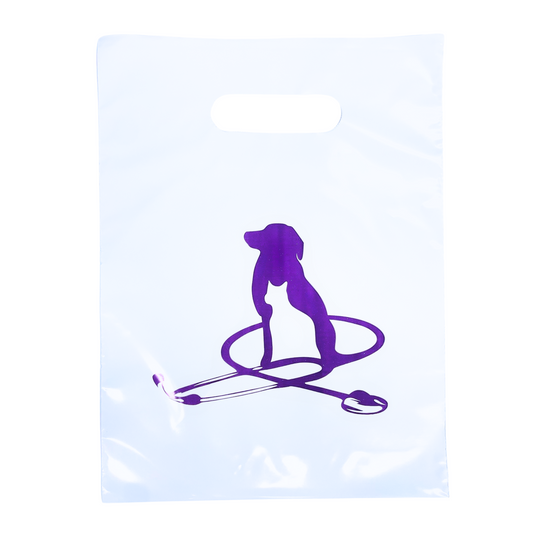 CAT / DOG STETHOSCOPE VETERINARY GIVEAWAY BAG, 9X12, 100 BAGS