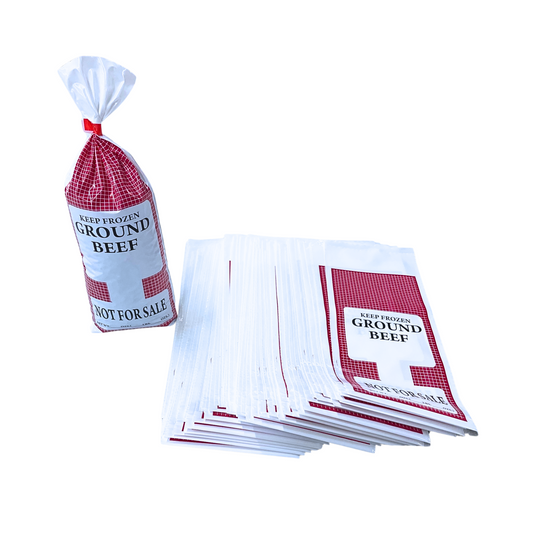 1 LB GROUND MEAT BAG, GROUND BEEF NOT FOR SALE, 100 BAGS